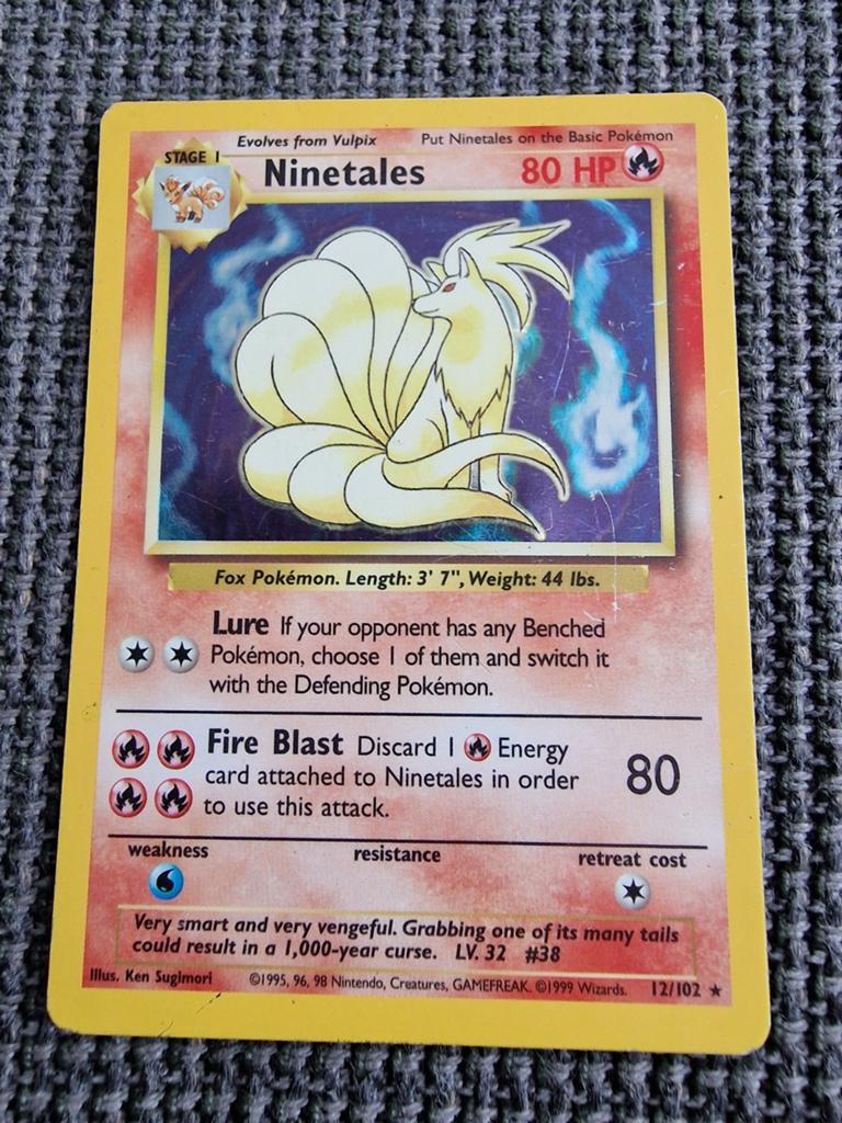 Ninetales Pokémon kaart - Lichte beschadigingen, Ophalen of Verzenden, Gebruikt, Losse kaart
