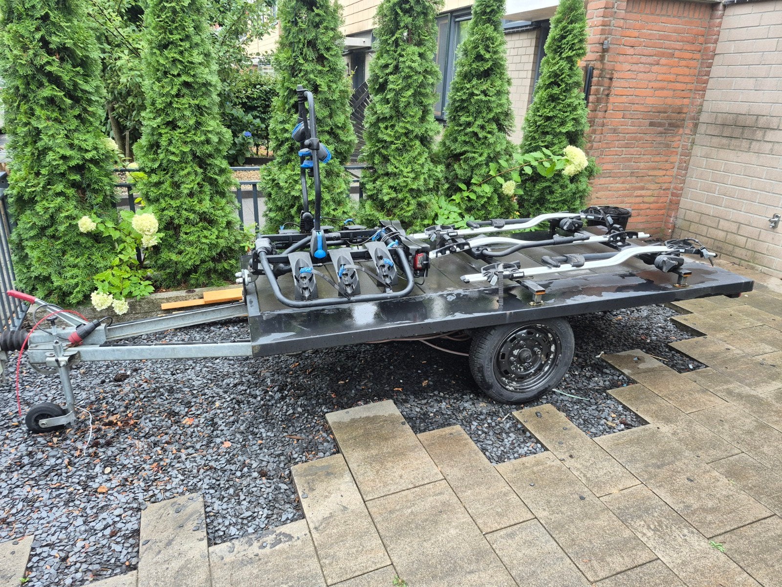 Fietsaanhanger zonder kenteken met fietsendragers, Ophalen, Gebruikt, Overige typen, 80 kg of meer
