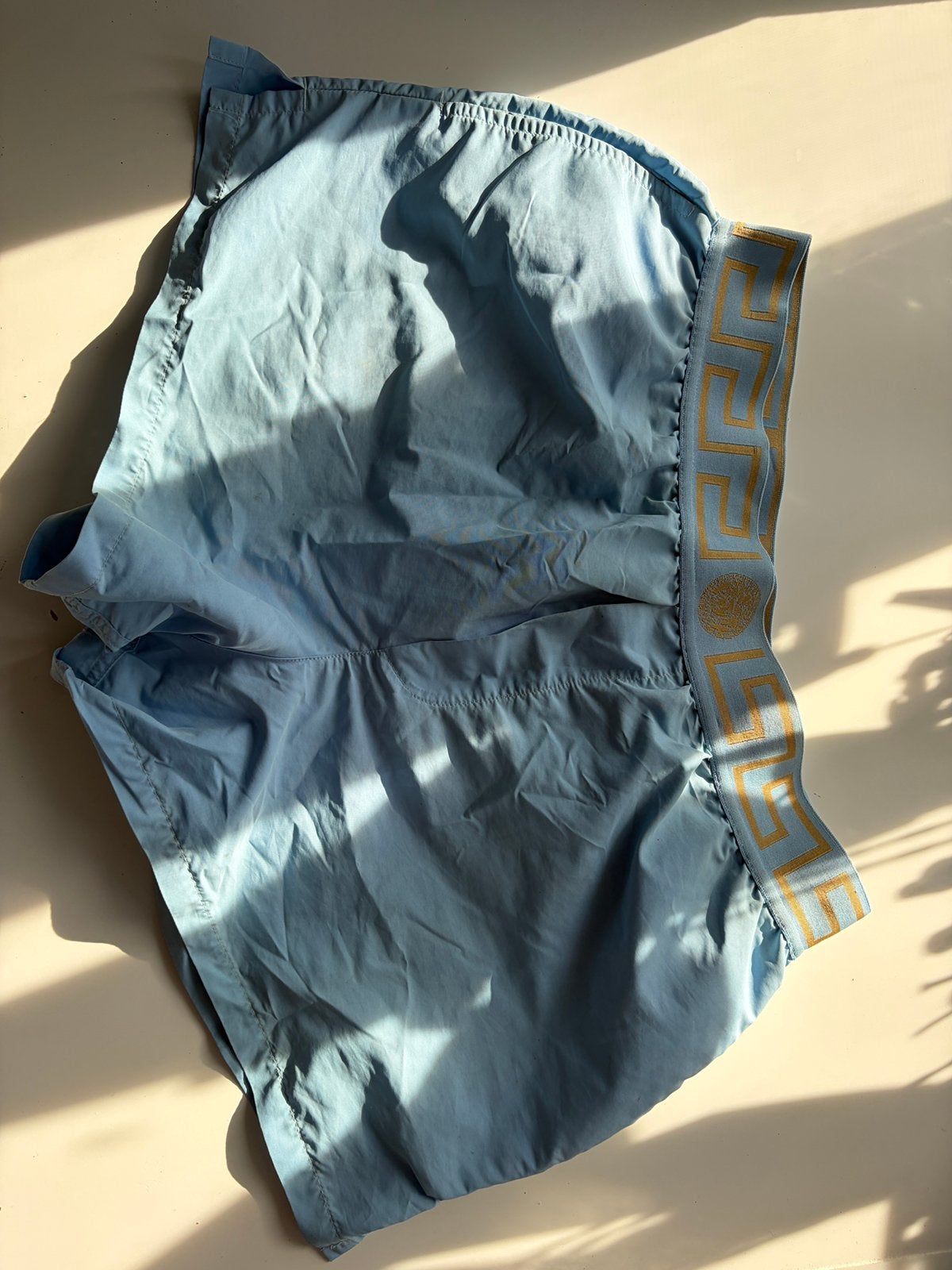 Versace zwembroek lichtblauw, Ophalen of Verzenden, Maat 52/54 (L), Blauw, Zwemshort