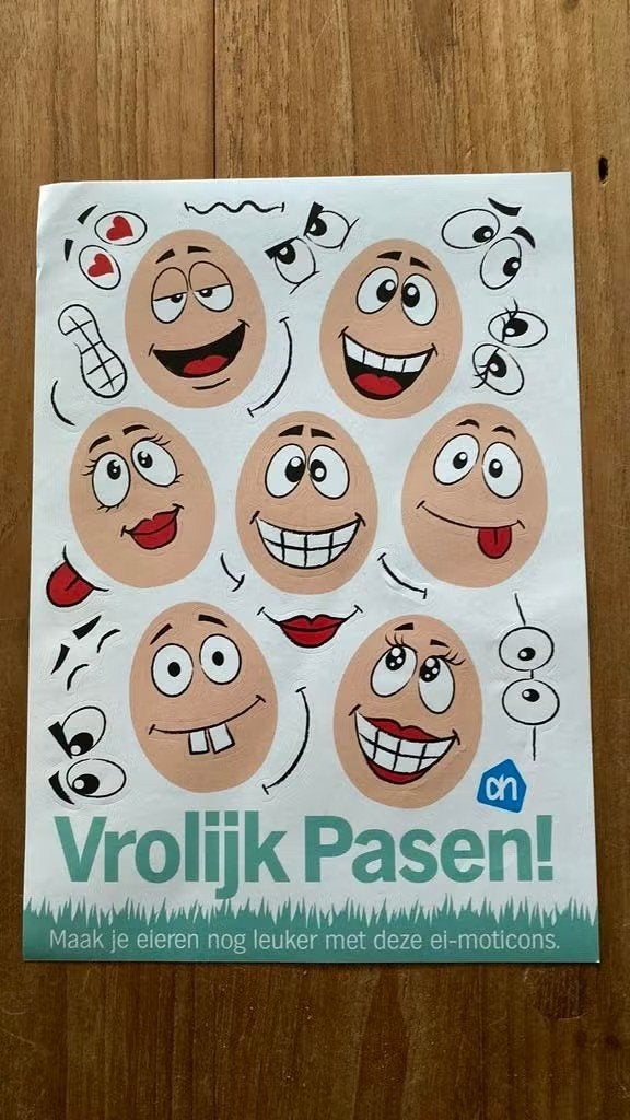Stickers vrolijk Pasen :ei-moticons AH - 2017, Ophalen of Verzenden, Nieuw, Overige typen
