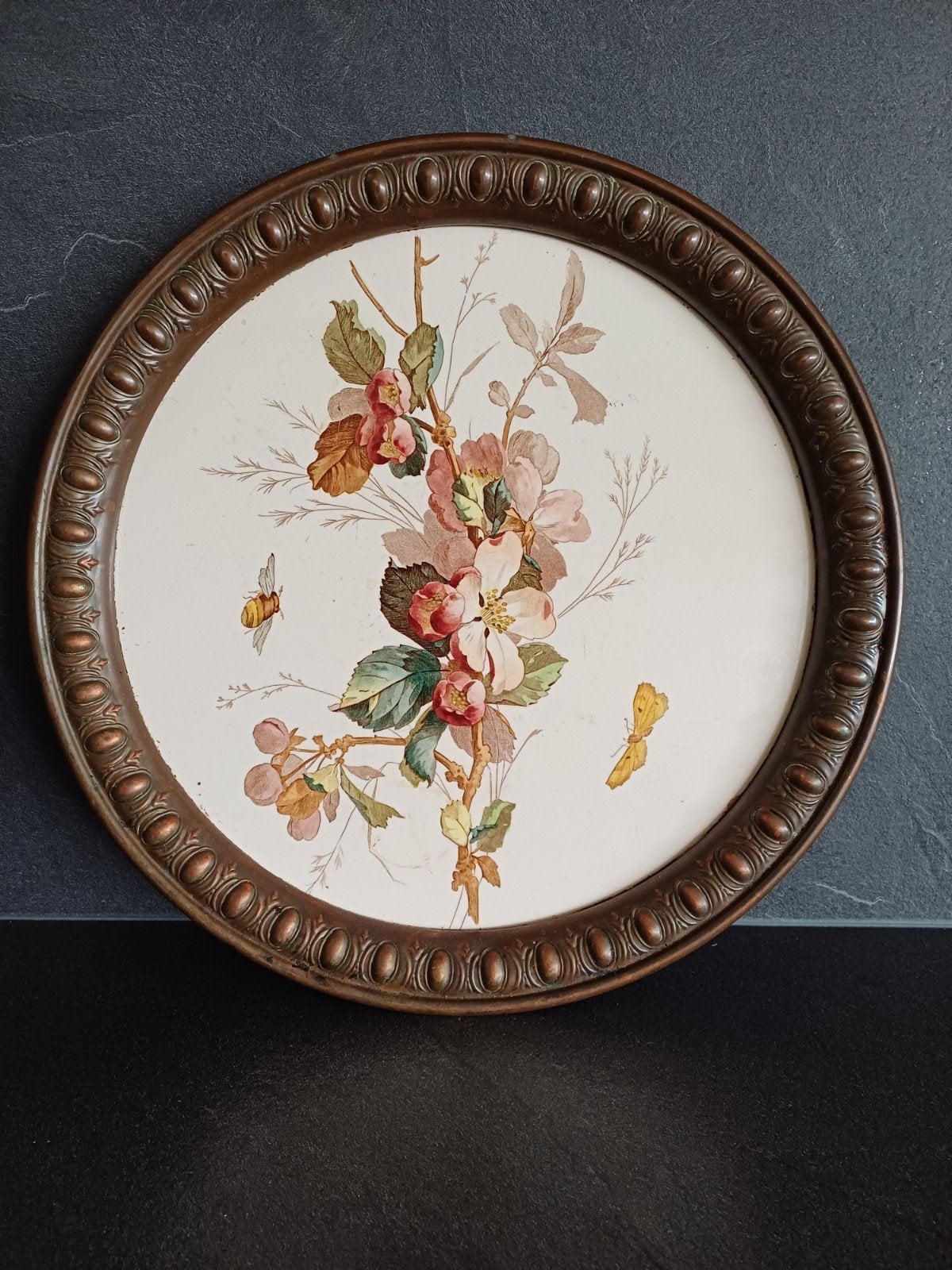 Antiek Art Nouveau Dienblad Koperen Rand Max Dannhorn € 55, Ophalen