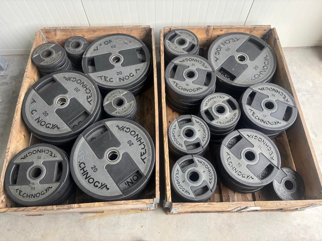 Partij Technogym halterschijven - 707,5 kg - €2,5 per kg, Ophalen, Halterschijven, Technogym, Armen