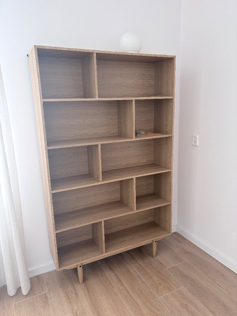 Boekenkast wandkast MADE, Ophalen, Met plank(en), 100 tot 150 cm, Eikenhout