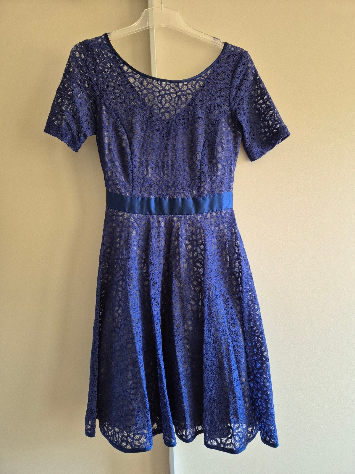 Blauwe kanten jurk Maat 34 (XS), Kleding | Dames, Blauw, Ophalen of Verzenden, Zo goed als nieuw, Maat 34 (XS) of kleiner