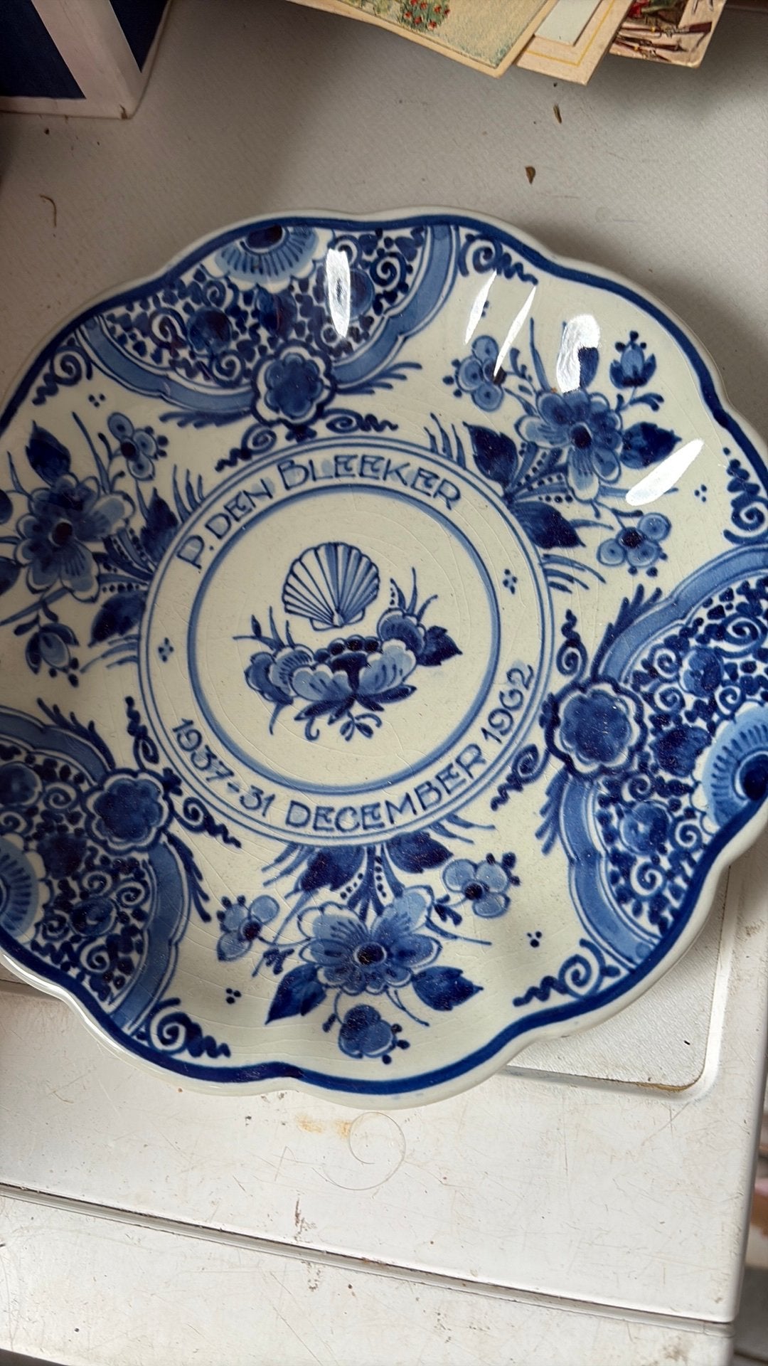 Orgineel shell delfts blauw porseleyne fles royal drlft, Ophalen of Verzenden