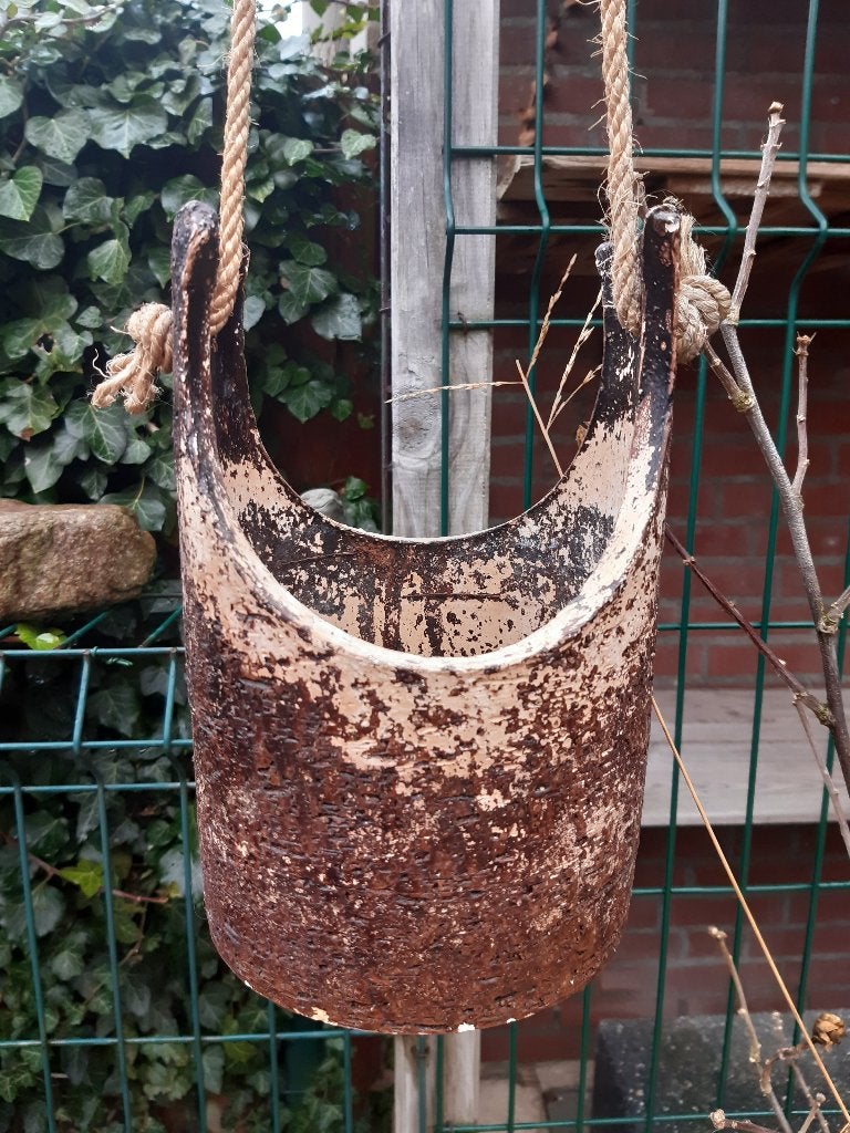 Hang bloempot vintage bruin, Rond, Ophalen of Verzenden, Aardewerk, Minder dan 40 cm