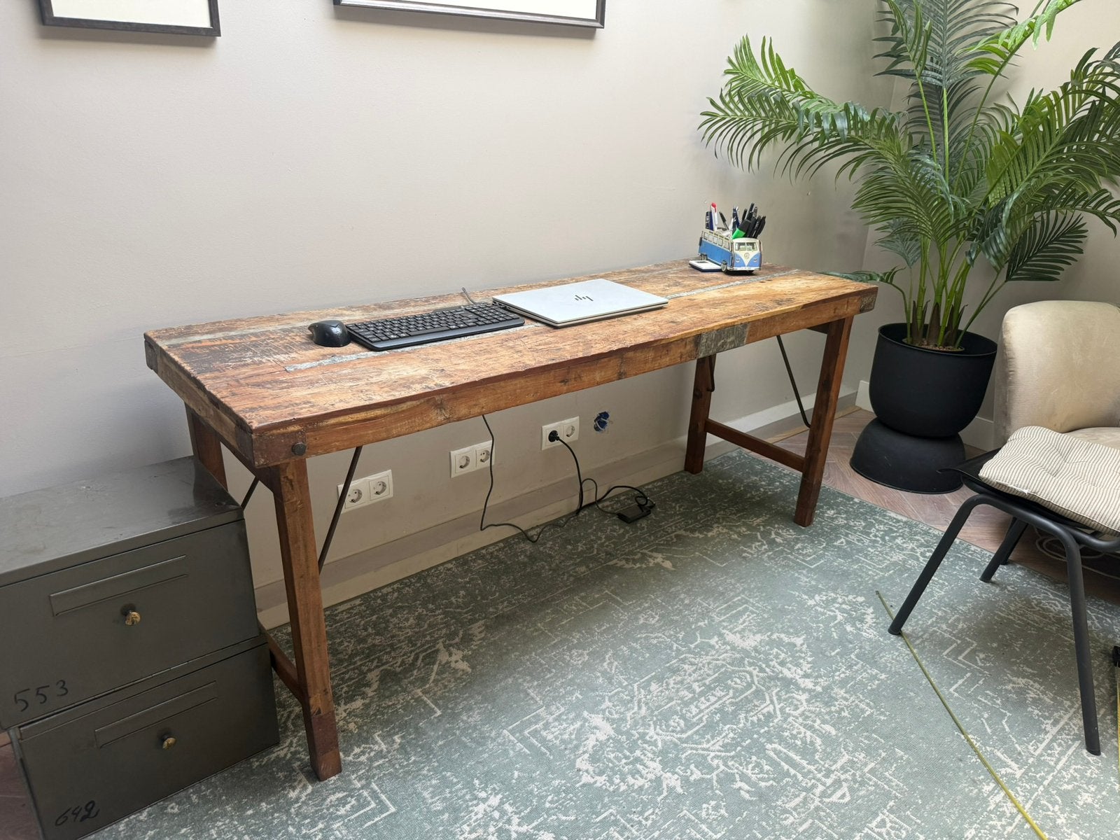 Vintage Indiase werktafel / consoletafel, Gebruikt, Ophalen of Verzenden, 75 cm of meer, 60 cm of meer