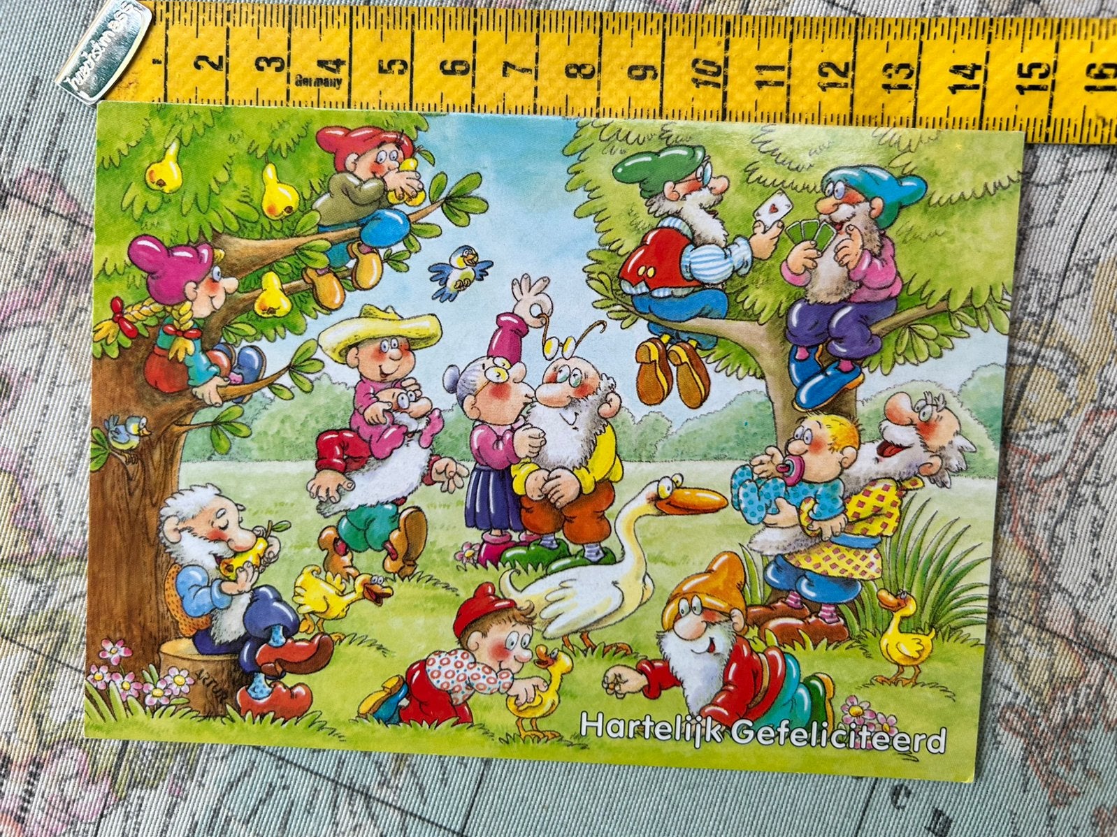 A.125. Oude kinderkaart kabouters, Ophalen of Verzenden, 1980 tot heden