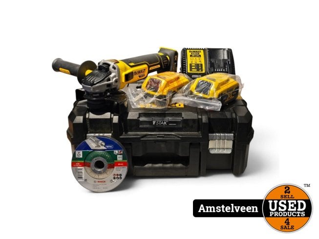 DeWALT DCG405P3 Accu haakse slijper 125mm 18V XR 5.0Ah, Doe-het-zelf en Verbouw, Gereedschap | Slijpmachines, Dewalt, Zo goed als nieuw