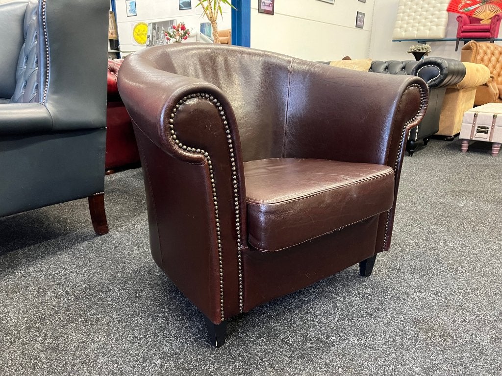 (((Chesterfield Maarssen))) Bruin Leren Chester Club Chair !, Ophalen
