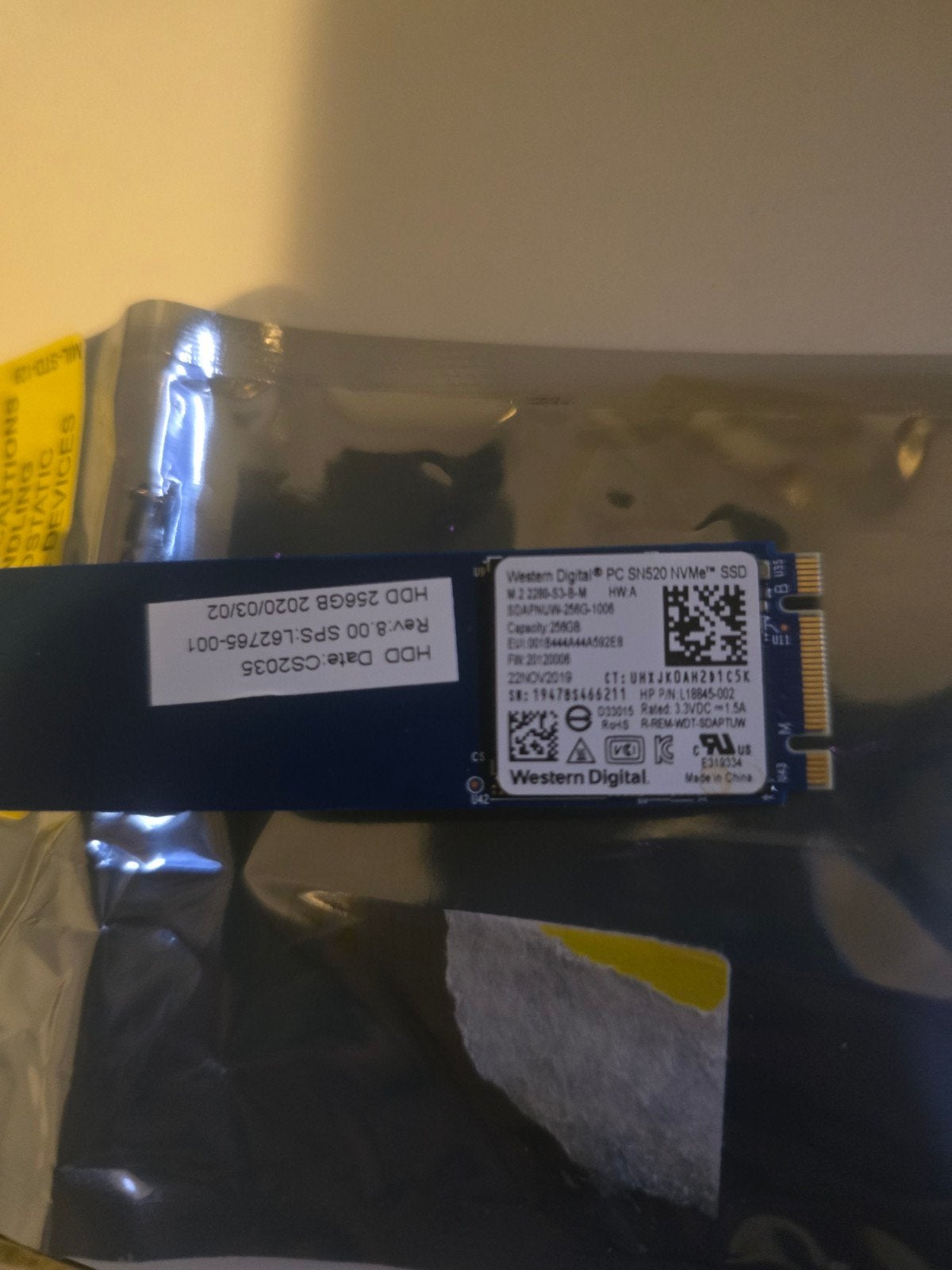 Western Digital PC SN520 NVMe SSD 256GB, Intern, Western Digital, 256GB, SSD