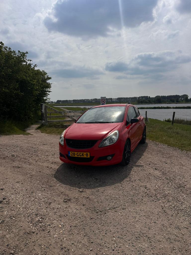 Opel Corsa 1.6 GSI Turbo 3D 2008 Rood, Auto's, Stof, Zwart, 4 cilinders, Sound system