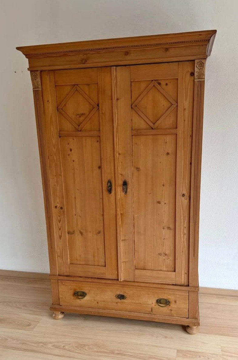 Prachtige Grote antiek grenen kast/meidenkast/kledingkast, Ophalen of Verzenden