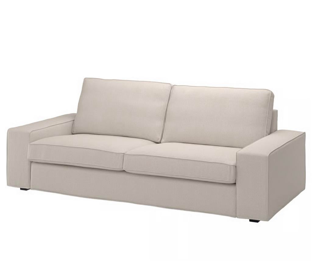 Moet weg!Kivik ikea 3 zits licht beige met extra grijze hoes, Ophalen of Verzenden, Zo goed als nieuw, 75 tot 100 cm, 200 tot 250 cm