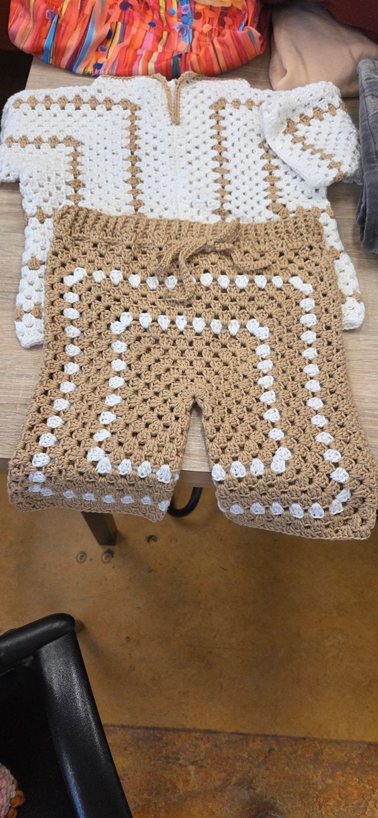 Handgemaakte gehaakte babykleding set, Kinderen en Baby's, Ophalen of Verzenden, Zo goed als nieuw, Handgemaakt, Jongen of Meisje