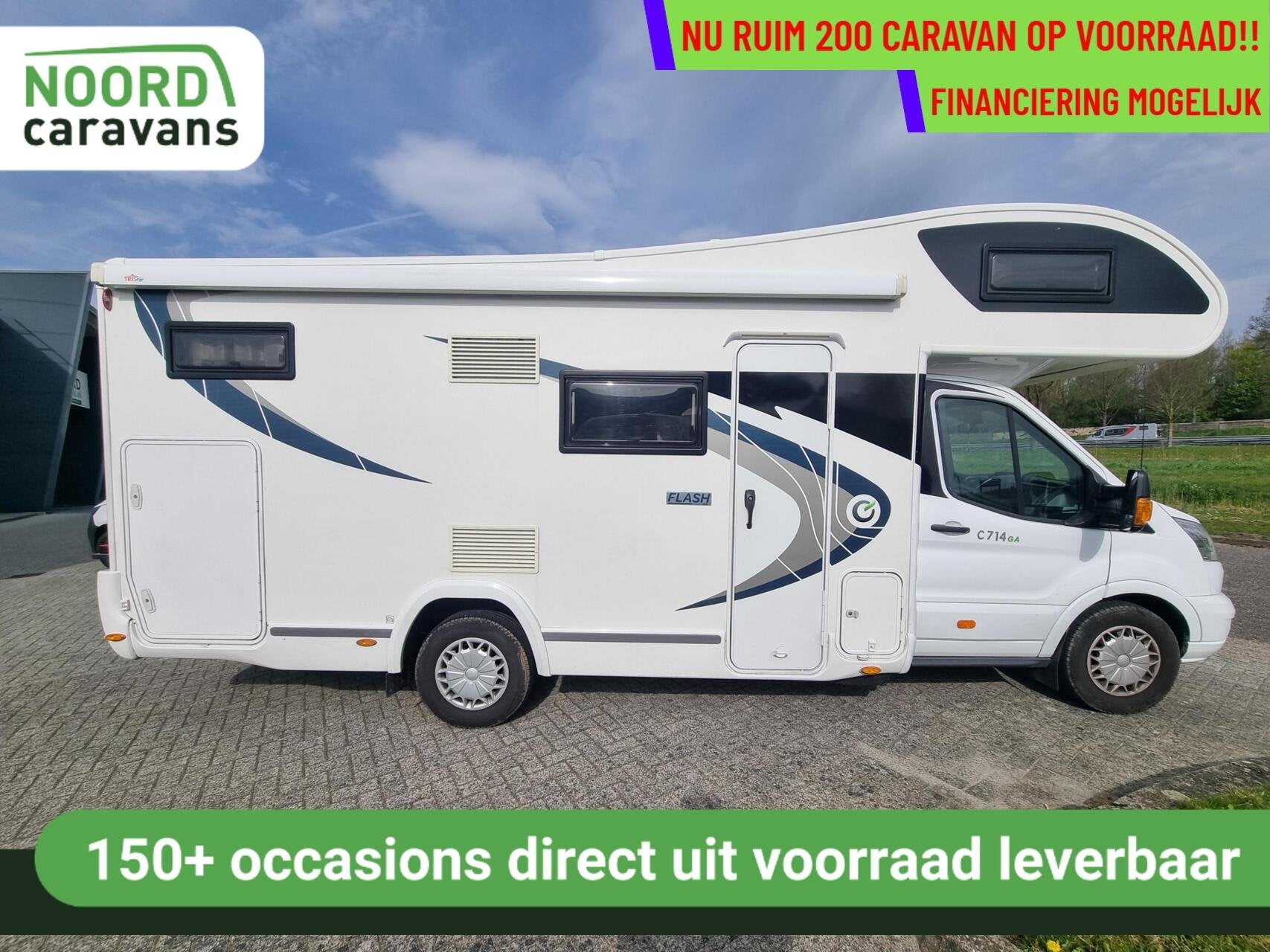 Chausson C714GA FLASH / 6 PERSOONS RDW + AIRCO +LUCHTVERING, Diesel, Elektrische ramen, Koelkast, Half-integraal