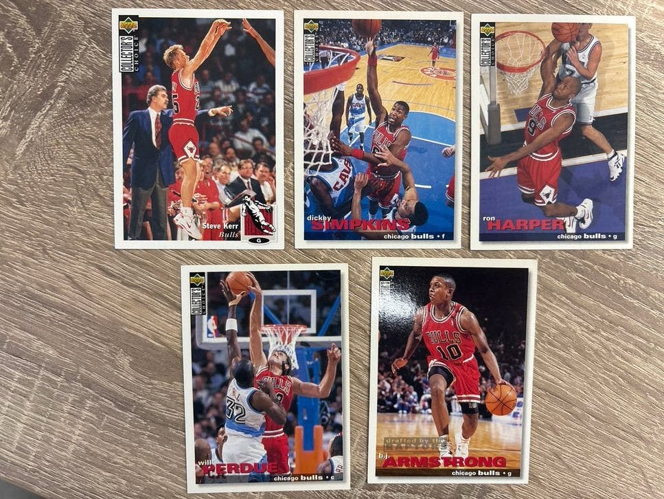 Chicago Bulls NBA Basketball Kaarten - Set van 5, Ophalen of Verzenden, Gebruikt, Buitenlandse clubs, Spelerskaart