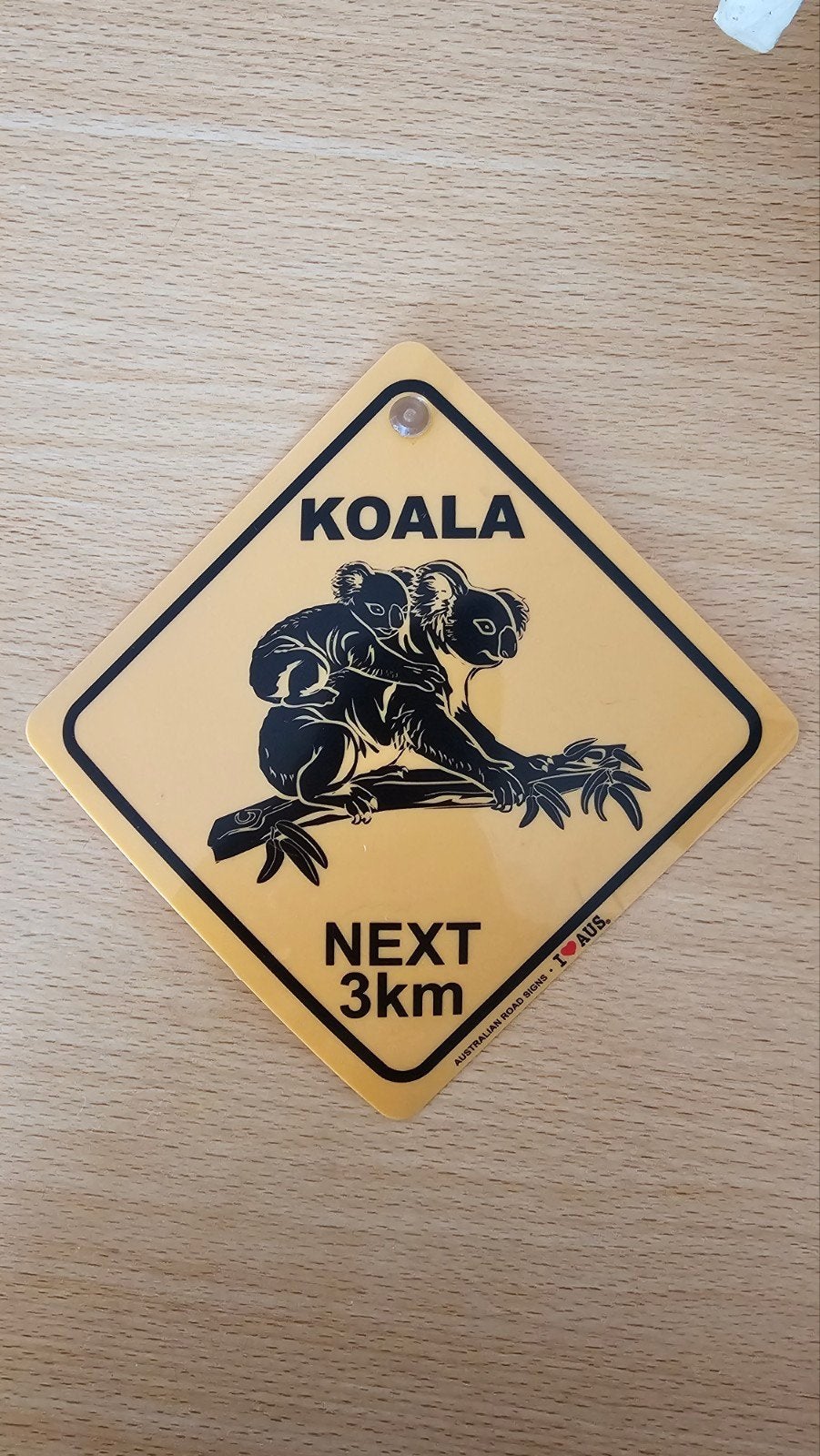 Koala bordje met zuignap - Australisch verkeersbord, Ophalen of Verzenden, Gebruikt