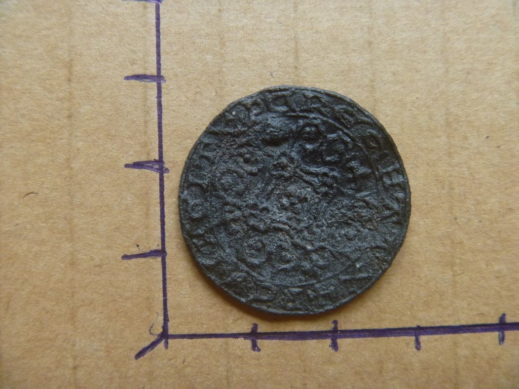 Bodemvondst. Muntspeld.Zilveren dubbele stuiver. Detector, Ophalen of Verzenden
