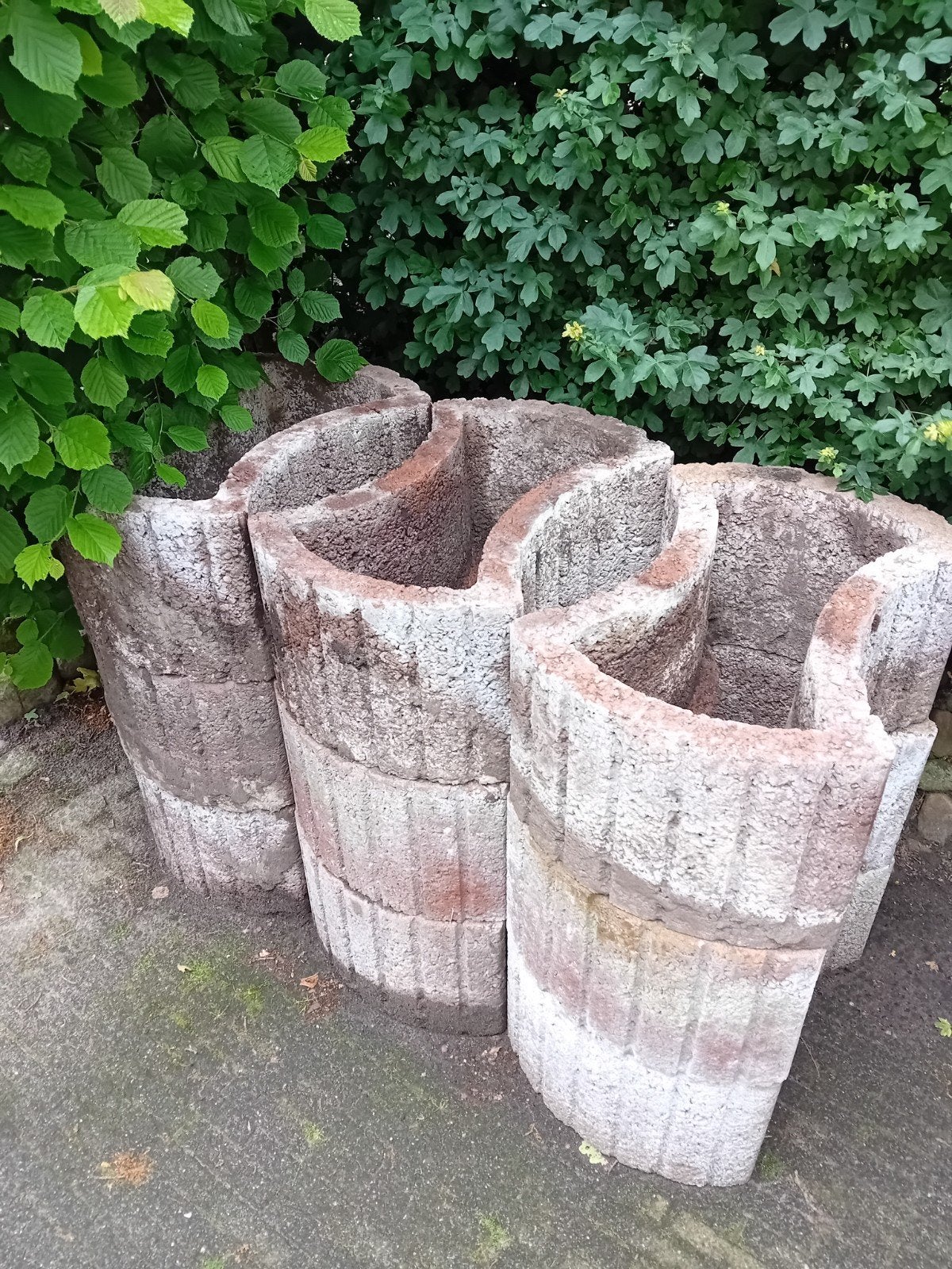 Bloembakken 9 stuks, Tuin en Terras, Ophalen of Verzenden, Rond, Steen, Minder dan 30 cm