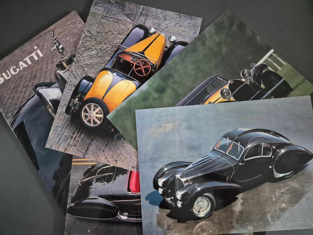 Bugatti / Grote Map met 6 Posterfoto's / Ned., PML Editions, Ophalen of Verzenden, Zo goed als nieuw, Overige merken