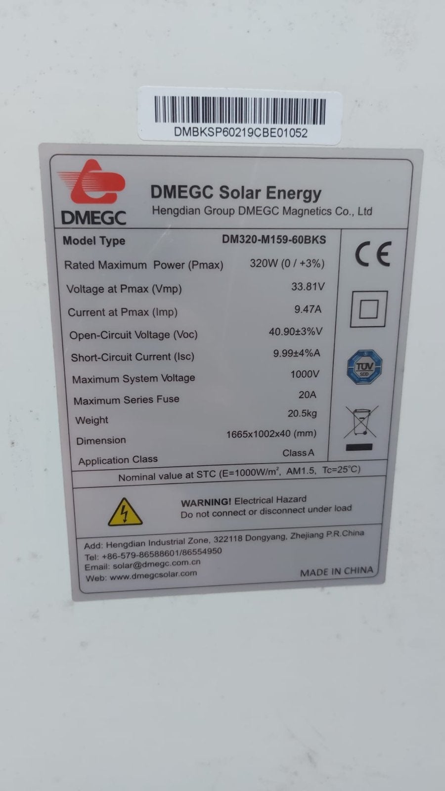 GEZOCHT: 2 DMEGC Zonnepanelen 320Wp, 325Wp of 330Wp, Ophalen, Gebruikt