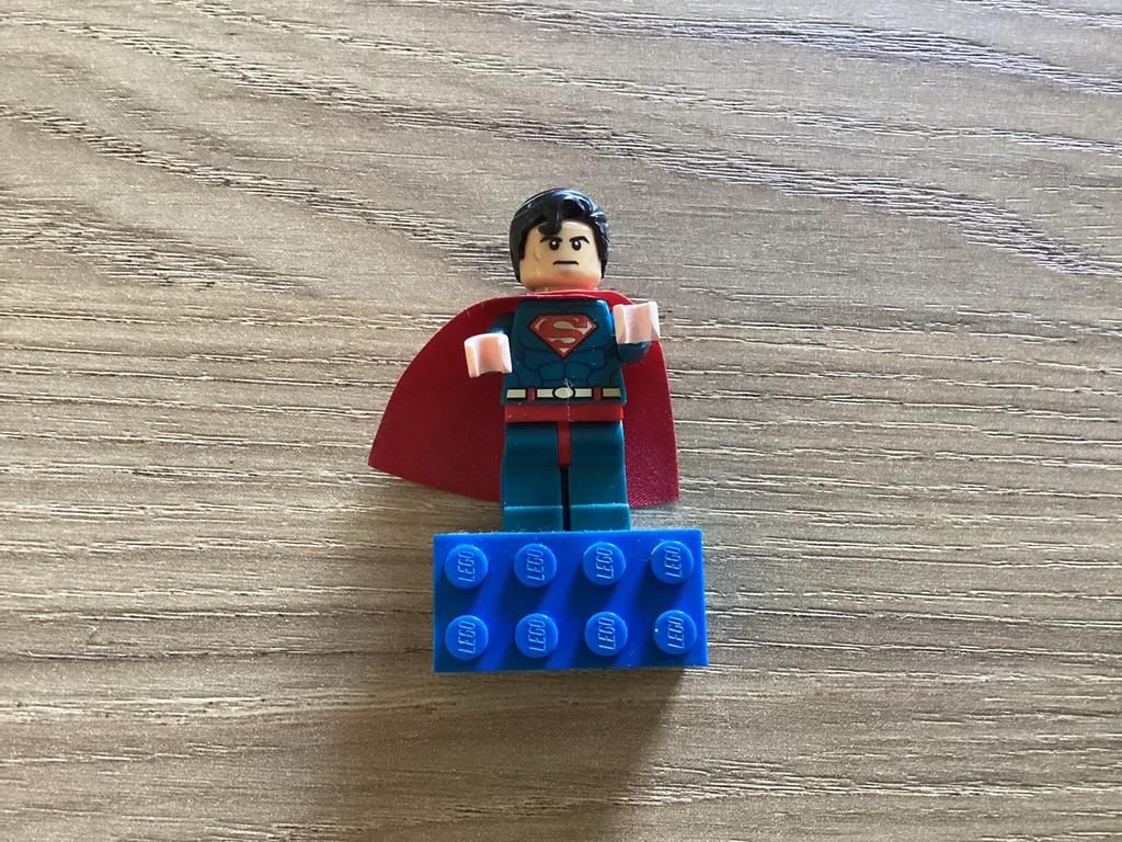Lego Superman koelkastmagneet, Gebruikt, Overige thema's, Lego, Accessoire