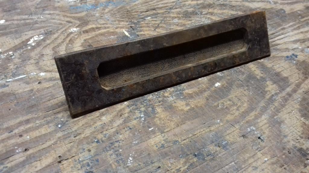 Oude brievenbus klep ijzer nr 8, Antiek en Kunst, Ophalen of Verzenden
