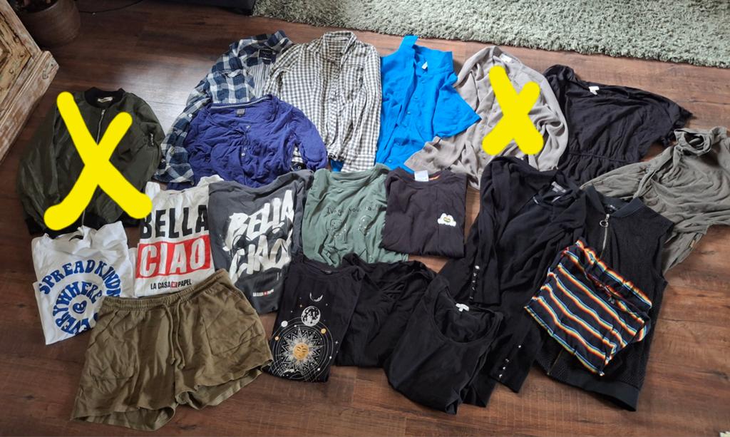 Kledingpakket dames maat L - 18 items in zeer goede staat, Ophalen of Verzenden, Zo goed als nieuw, Maat 42/44 (L)