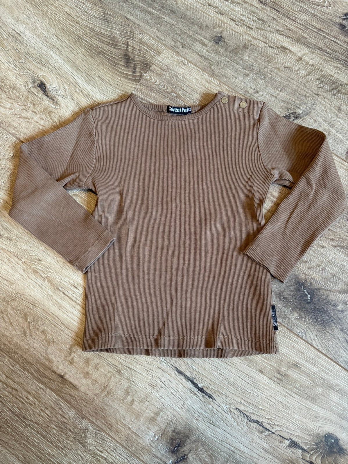 Lichtbruin truitje Sweet Petit maat 92, Ophalen of Verzenden, Zo goed als nieuw, Meisje, Trui of Vest