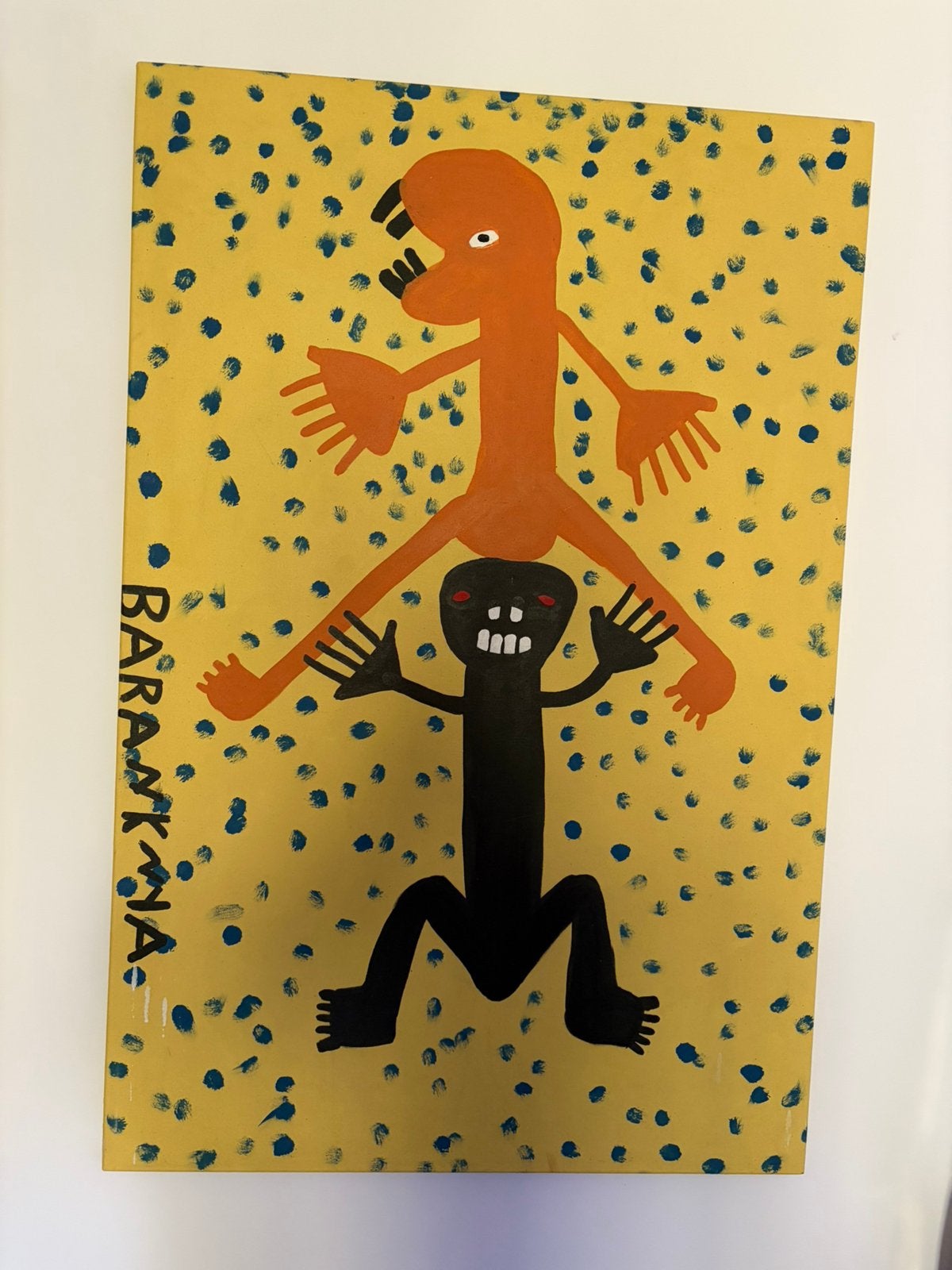 Schilderij van Barankinya Gosta, Antiek en Kunst, Ophalen, Textiel, Op houten frame, Olieverf