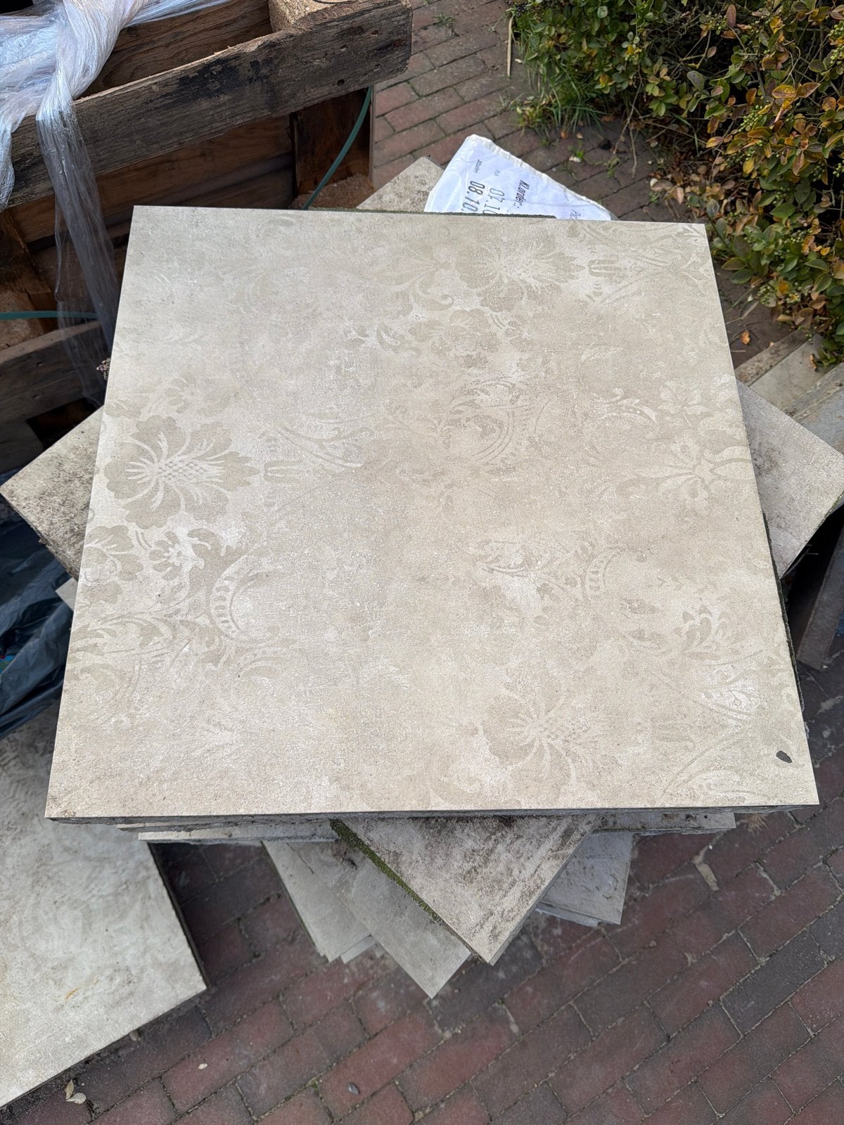 16x Keramische tegels 60x60 cm 4cm dik, Gebruikt, Ophalen of Verzenden, 10 m² of meer, Beton