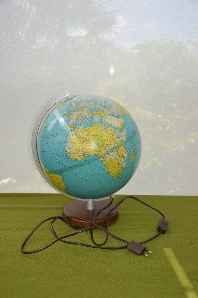 Wereldbol Columbus verlag Paul oestergaard met verlichting, Kunststof, 30 cm, Ophalen of Verzenden, Draaibaar