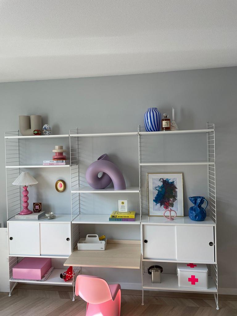 3-delige kast string furniture met bureau, Ophalen, Gebruikt, 200 cm of meer, Metaal