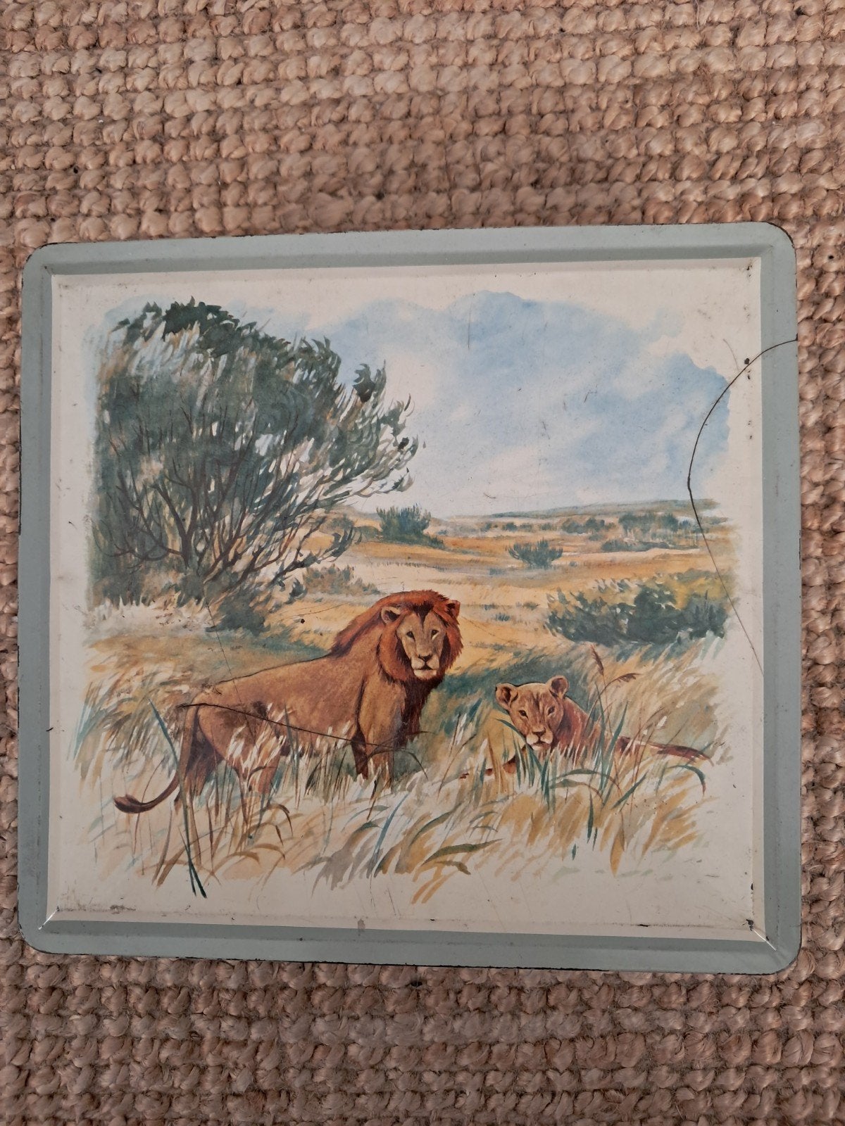 Van Melle koekblik met leeuwen, Antiek en Kunst, Ophalen of Verzenden