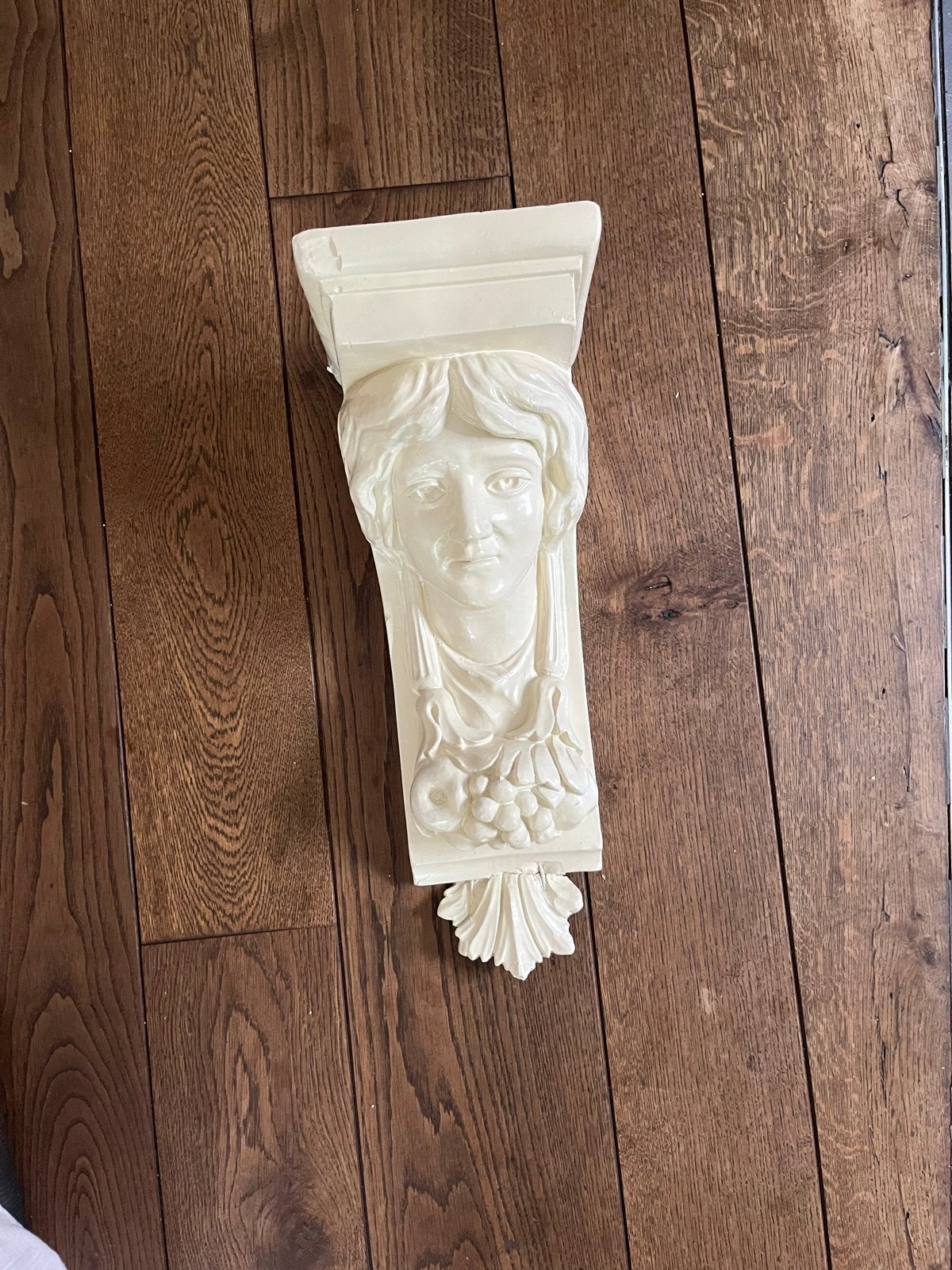 Decoratieve wandconsole met gezicht en fruitmotief, Ophalen of Verzenden