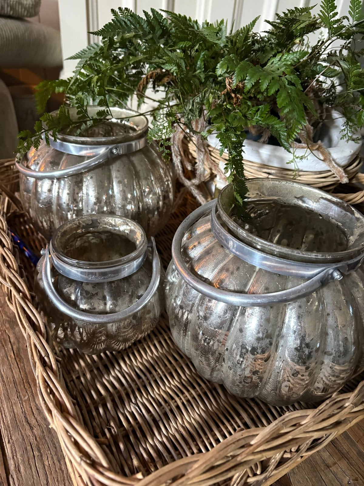 Rivièra Maison windlichten set van 3, Ophalen, Glas, Zilver, Landelijk