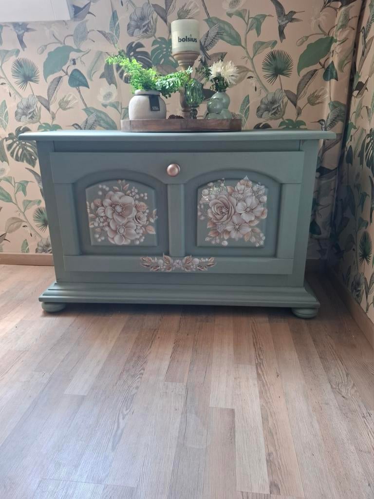 Mooi eiken gerestylde dressoir met klep, Huis en Inrichting, Ophalen, 25 tot 50 cm