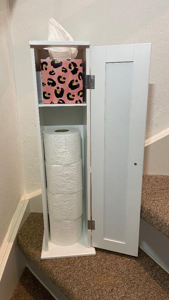 Houten toiletrolhouder voor badkamer, Huis en Inrichting, Ophalen, Minder dan 50 cm, Gebruikt, Overige typen