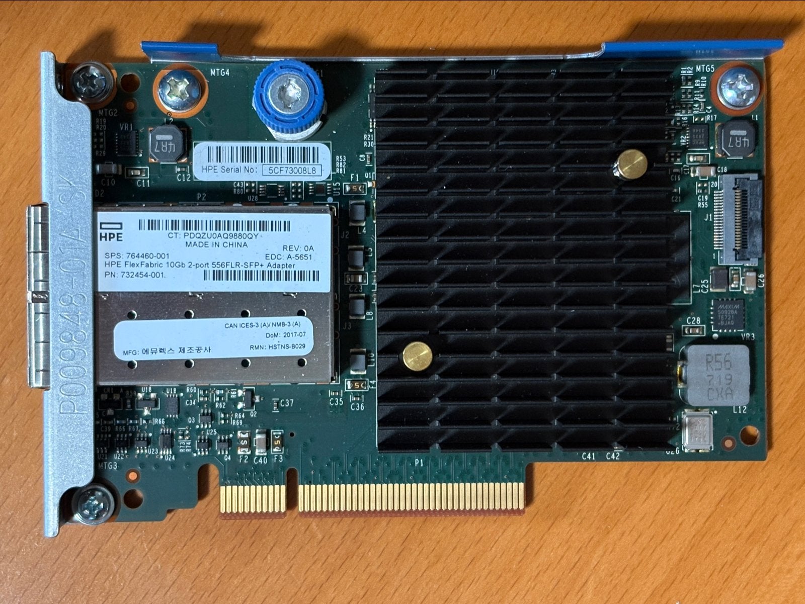 HPE FlexFabric 10Gb 2-poorts 556FLR-SFP+ Adapter, Ophalen of Verzenden, Zo goed als nieuw, Intern