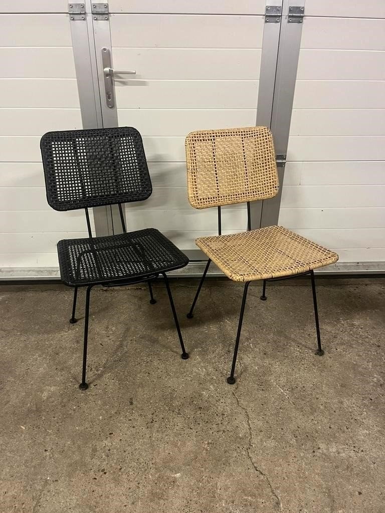 55 stuks Rotanlook Ibiza horeca Terras Stoelen Bistro, Ophalen, Bruin, Zo goed als nieuw, Metaal