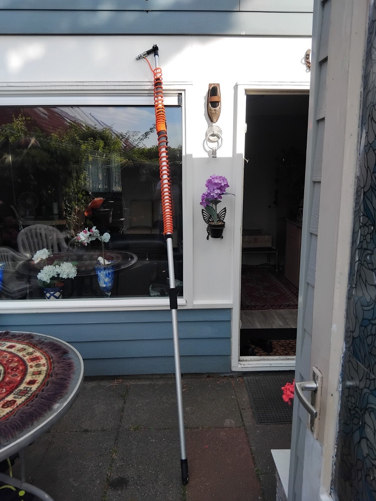 Telescopische wasborstel met slang en accessoires, Ophalen, Gebruikt
