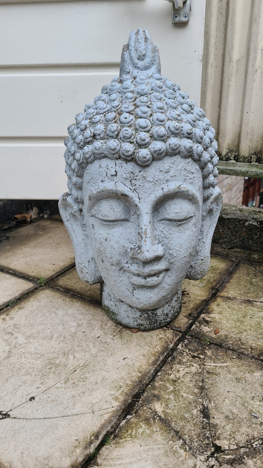 Groot Boeddha tuinbeeld - 35 cm, Ophalen, Gebruikt, Beton, Boeddhabeeld