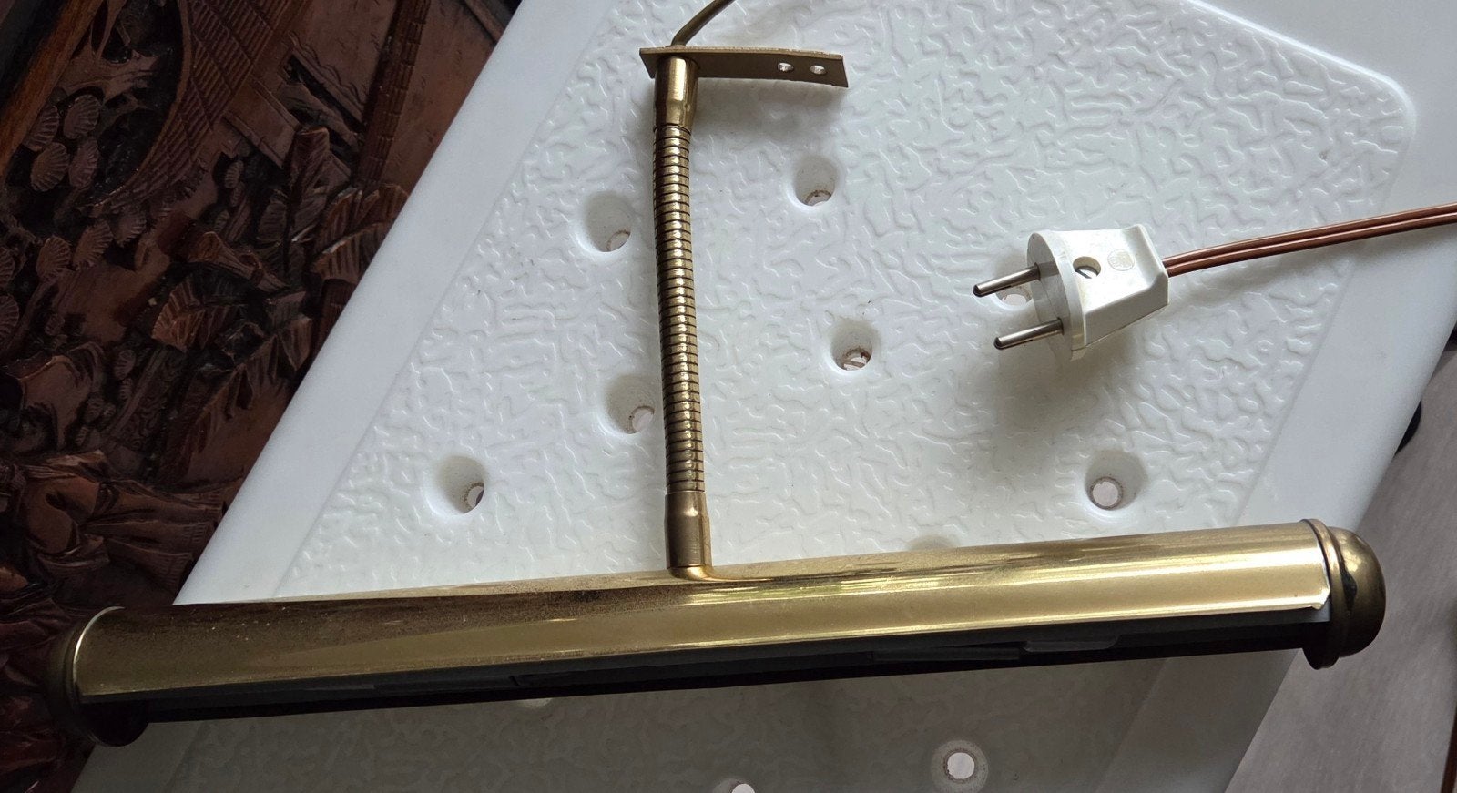 Messink wand / hanglamp, L 36 cm, br 4,5 cm, Ophalen of Verzenden