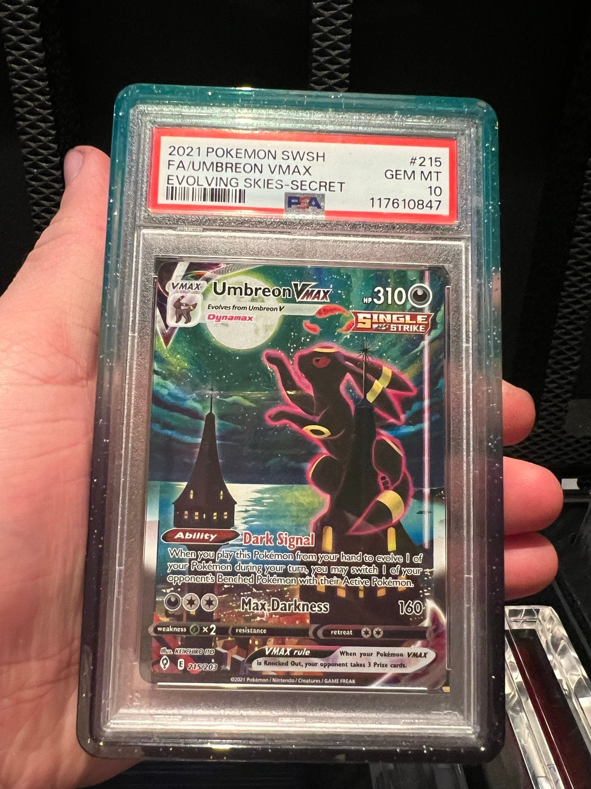 Pokémon Umbreon VMAX Evolving Skies Secret PSA 10, Ophalen of Verzenden, Nieuw, Losse kaart