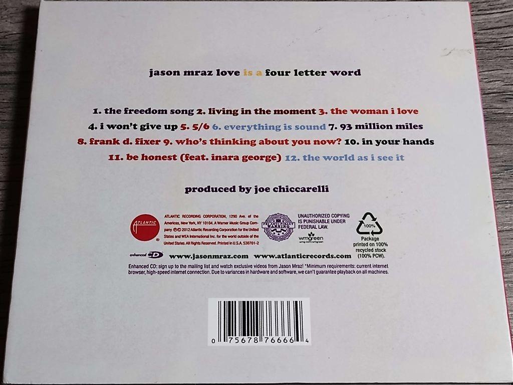 Jason Mraz - Love Is A Four Letter Word [Digisleeve], Ophalen of Verzenden, Zo goed als nieuw