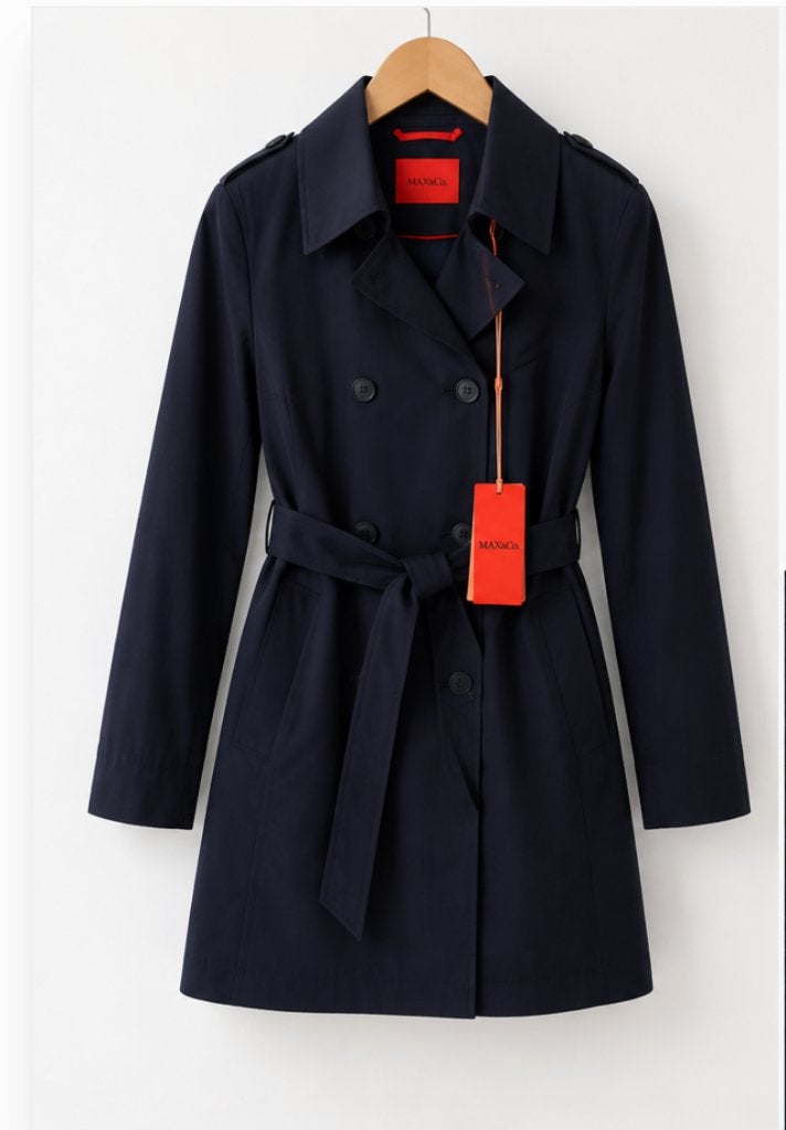 MAX&Co. Trenchcoat - Nieuw met Labels  - Maat 36, Blauw, Max Mara, Nieuw, Ophalen of Verzenden