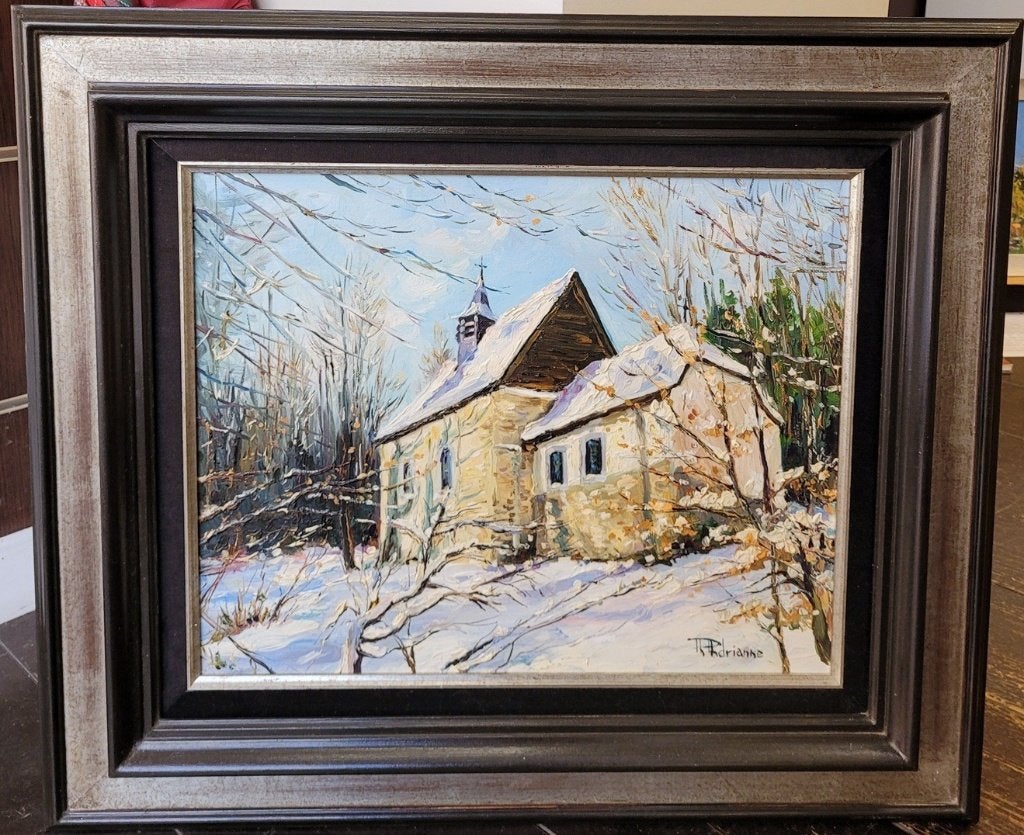 Philippe ANDRIANNE, Chapelle de Sainte Anne à Stoumont, Antiek en Kunst, Kunst | Schilderijen | Klassiek, Doek, Impressionistisch
