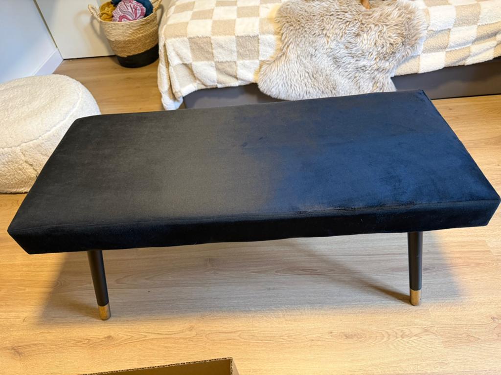 Velvet bankje, Huis en Inrichting, Slaapkamer | Slaapbanken, Ophalen, Tweepersoons, Zo goed als nieuw, 140 cm