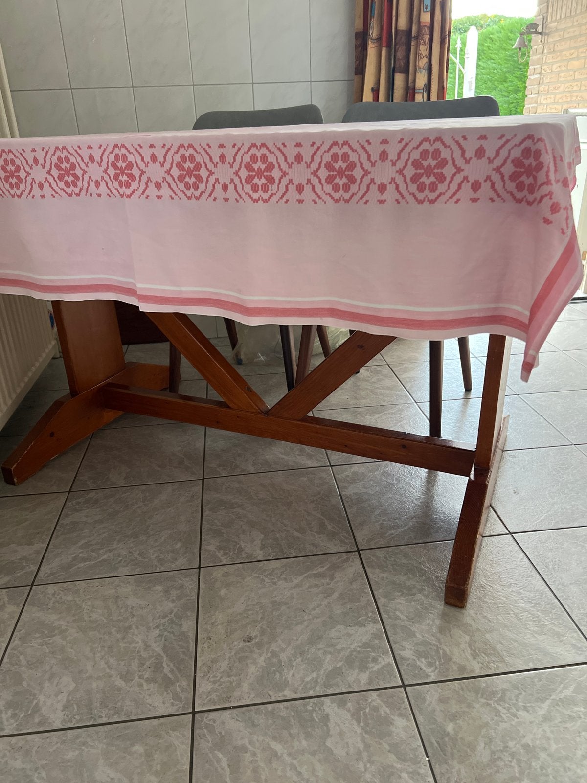 Vintage houten eettafel met lades Brocante+, Antiek en Kunst, Antiek | Meubels | Tafels, Ophalen